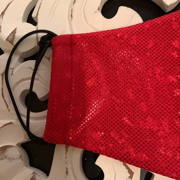 Handmade Red and Blue Shimmer Harley Quinn Mask NWOT - Picture 2 of 4